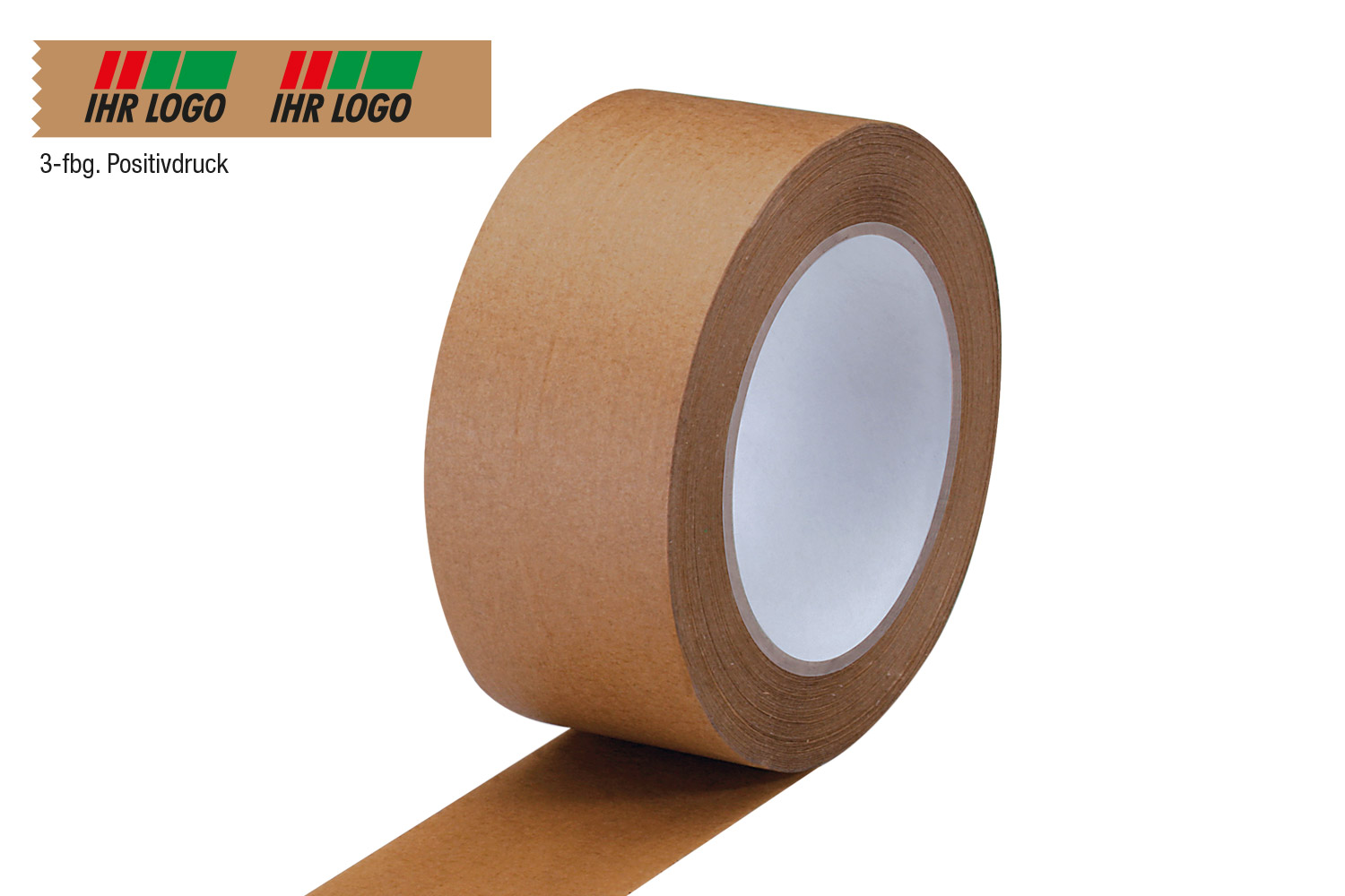 Papier-Packband, braun, 1- bis 3-farbig bedruckt, 130 µ