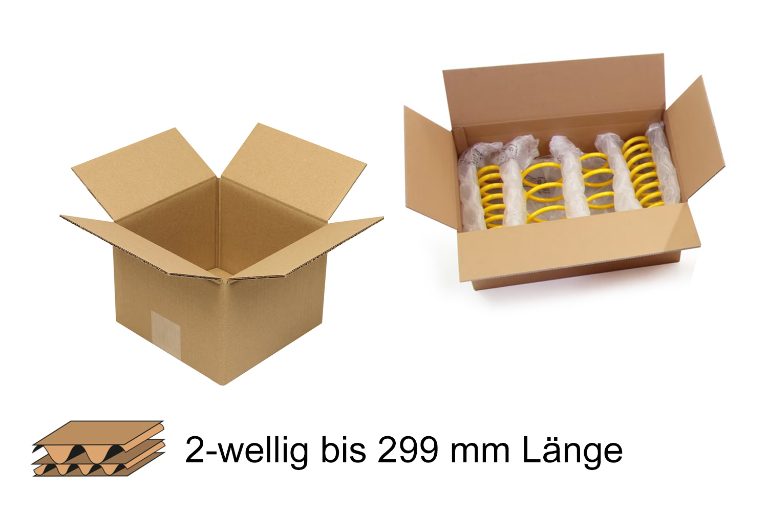 Wellpapp-Faltkarton 2-wellig bis 299 mm Länge